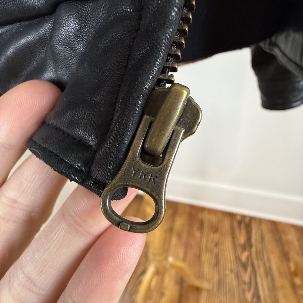 Vintage Lambskin Leather Black Bomber Jacket | Buttery Soft, Small - Picture 4 of 12